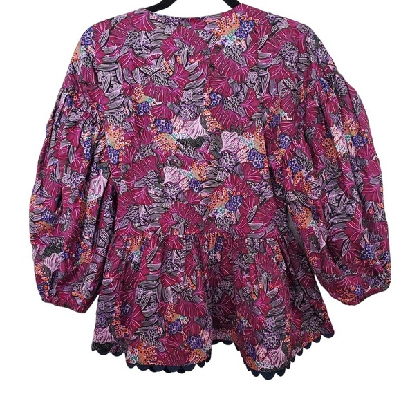 Kika Vargas X Target Coral Reef Scallop Edge Wrap Shirt Medium Bold Print NWT M - Picture 3 of 15